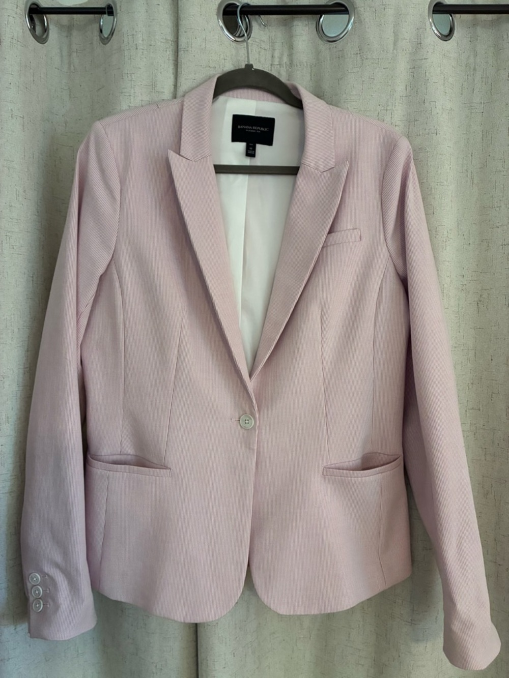Banana Republic Light Pink striped Tailored Blazer